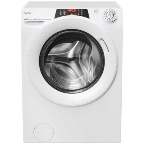 Candy RO 496DWM7-1-S – Lavatrice Caricamento frontale, 9 kg, 1400 rpm, Classe A, Motore Inverter + Funzione Smart Wash + Connettivita' Wi-Fi-Bluetooth, (85×60×53 cm), Bianco