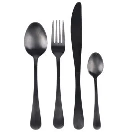 Set 16 posate in acciaio inox, nero satinato, 5Th Avenue Sibilla