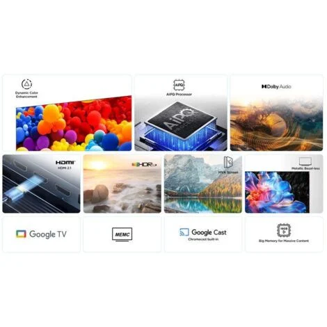 TCL P69K Serie Smart TV 4K Ultra HD 75 pollici 75P69K, Dolby Audio, HDR10+, Google TV