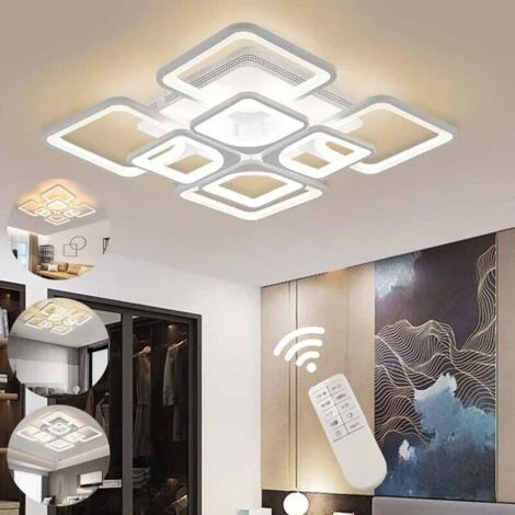 Plafonnier LED 100 W à intensité variable, 8 000 lm, intensité variable 3 000-6 000 K, idéal pour salon, bureau ou salle à manger.