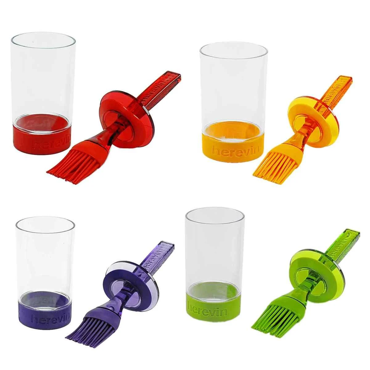 Pennello Alimenti Silicone con Cont. cm.20 4 Colori
