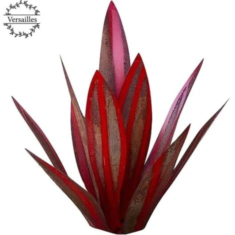Pianta di agave in metallo, per la decorazione del giardino, scultura di tequila rossa e rustica, adatta per interni, ornamenti da prato
