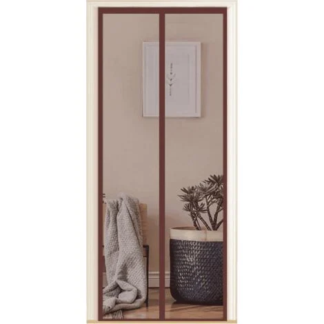 Tenda zanzariera magnetica 150x250 porta finestra riducibile calamita zanzare marrone 1843