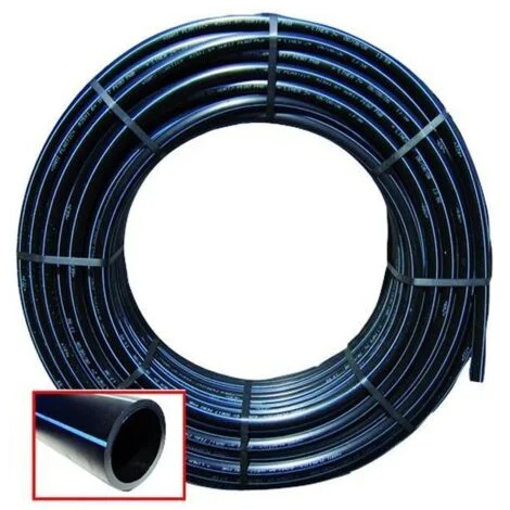 Tubo Polietilene Hd Nero-Blu Pn16 Uni-En1201 50 Mt Diametro mm. 32