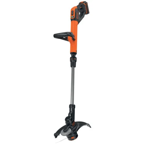 Tagliabordi senza fili - 28 cm - 18 V - 1 batteria da 2Ah - VelocitÃvariabile Eco-Turbo - Testa rotante di 180Â° e ruota rastrellabordi BLACK+DECKER STC1820PC-QW