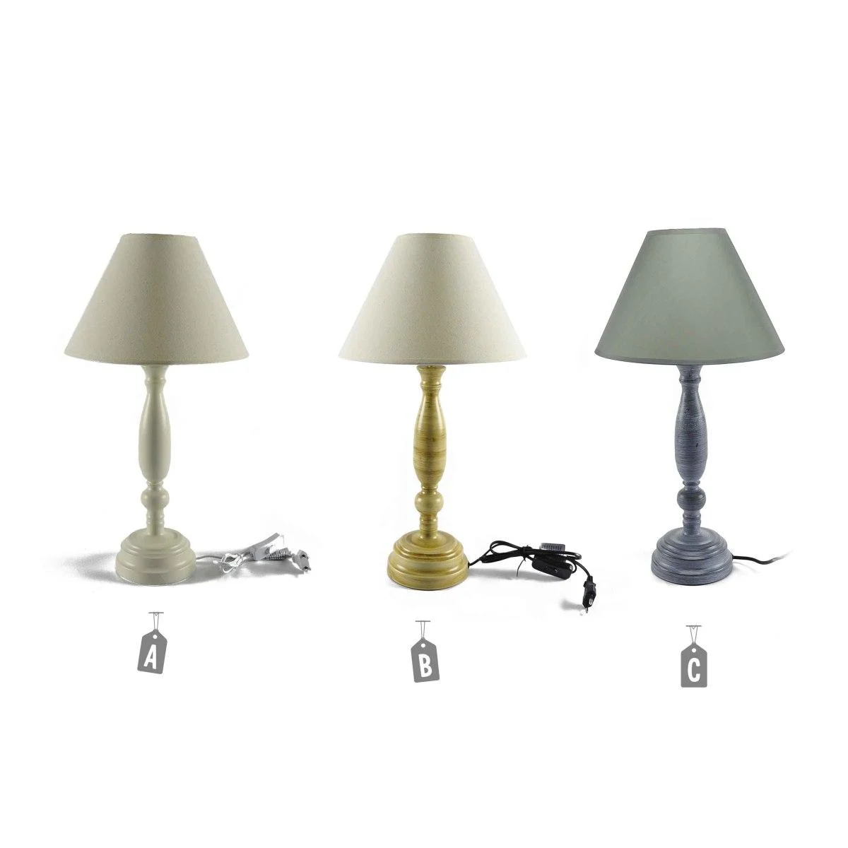 Lampada Tavolo Metallo 3 Colori Assortiti h34