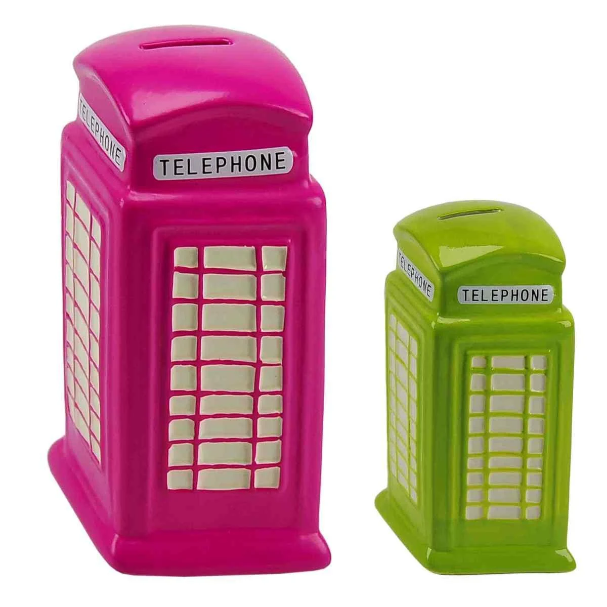 Salvadanaio Ceramica Cabina cm.19 2 Colori Assortiti