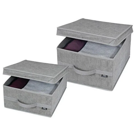 Scatola Stone box media in TNT 35×45×18 cm con maniglia frontale – DOMO LIVING