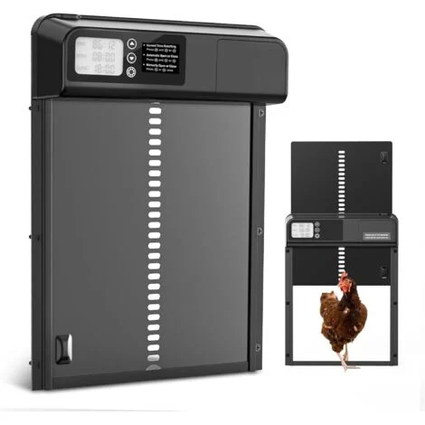 Alovez Porta automatica per pollaio, Apriporta per pollaio con timer e apertura/chiusura manuale, Porta automatica multimodale alimentata a batteria, Aggiornamento 2.0