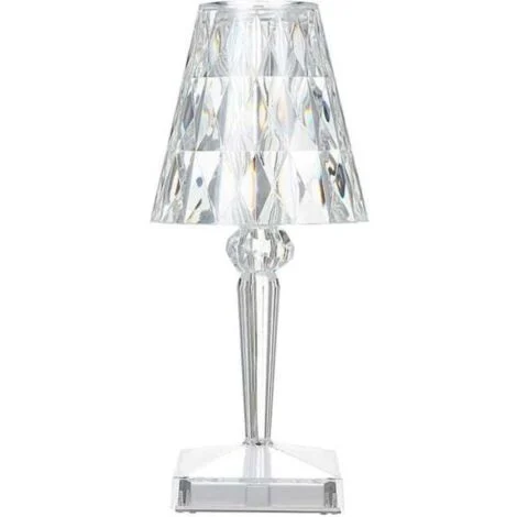 Lampada da tavolo in cristallo di diamante Ulisem, lampada da comodino in cristallo ricaricabile tramite USB, temperatura/luminosità regolabili, tipo touch