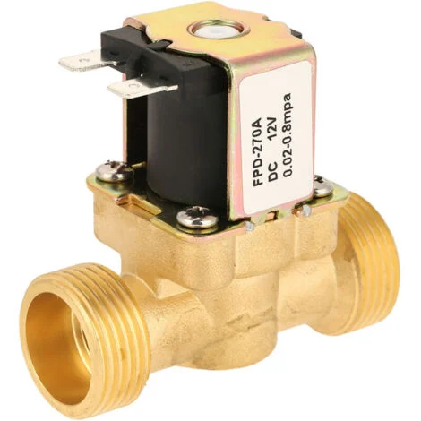 Valvola elettrica per acqua Ulisem, elettrovalvola elettrica in ottone G3/4 DC12V normalmente chiusa, elettrovalvola NC per acqua