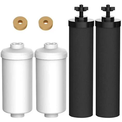 Filtro a carboni attivi Berkey Black Filter, elemento filtrante per l'acqua BB9-2, filtro al fluoruro PF-2, confezione combinata