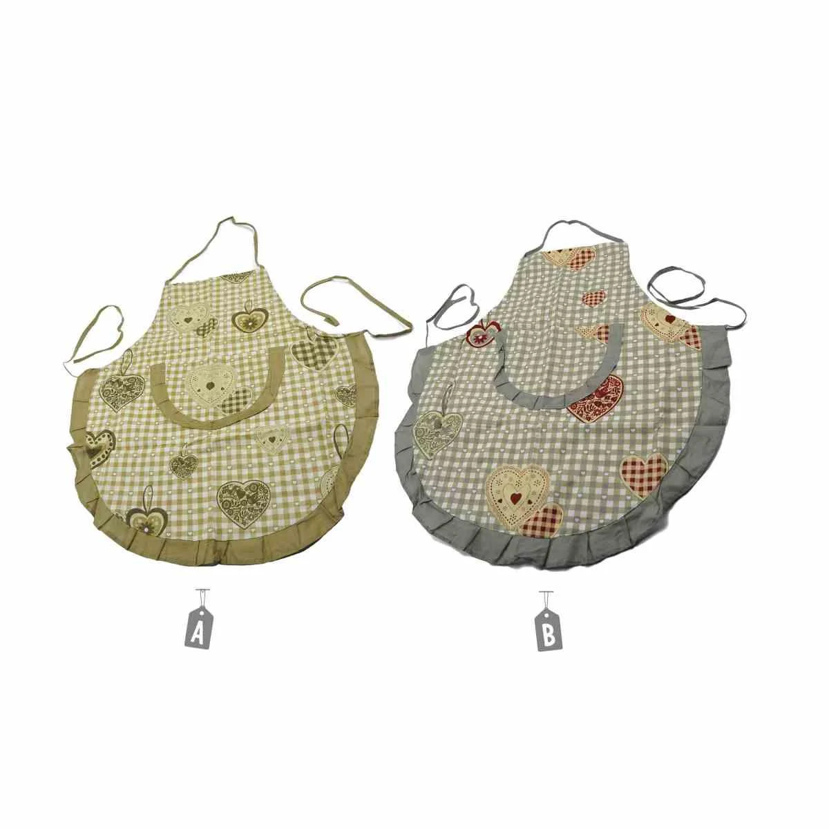 Grembiule Quadri e Cuori cm.70x75 Assortito
