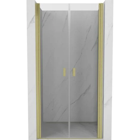 Mexen Mist porta doccia ad anta 85 cm, trasparente, oro spazzolato - 8A7-085-000-55-00