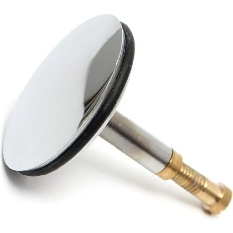 Tappo universale per vasca da bagno Ø 43 mm, tappo di scarico in ottone con superficie cromata, antiruggine, per scarico vasca normale, altezza regolabile 50-55 mm