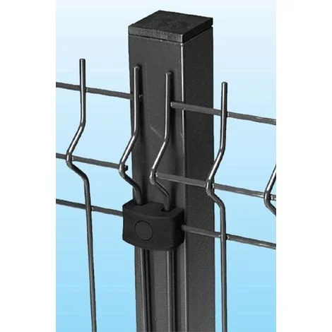 Palo Tubolare Quadro Antracite 50X50 mm -Altezza Palo 230 cm - Completo di 4 Piastrine per Fissaggio