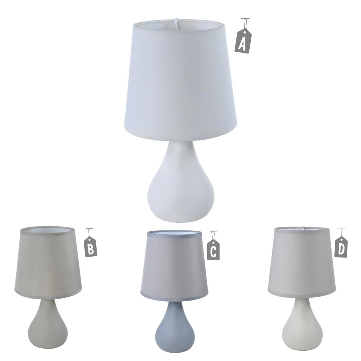 Lampada Tavolo Ceramica 4 Colori Assortito cm.h29