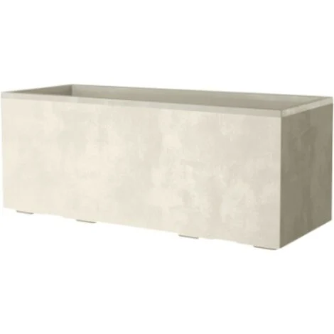 Fioriera rettangolare con riserva d’acqua Millenium R, 98,5x37,2x40 cm, bianco perla