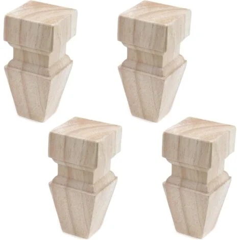 Gambe per mobili in legno Piedini per armadietti grezzi da 100 mm di altezza Piedini di ricambio per divani, tavoli e sedie Set di 4 pezzi