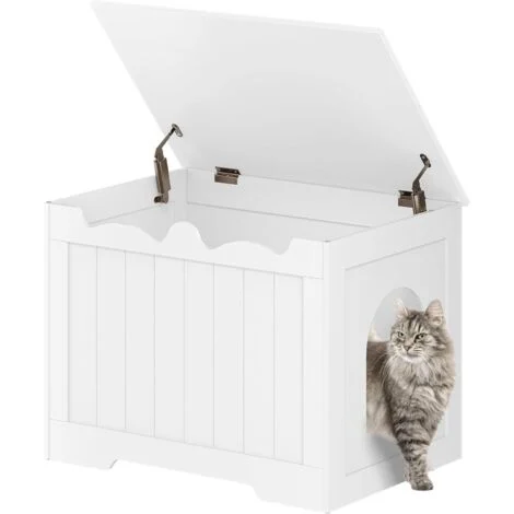 Mobile Lettiera per Gatti, Armadietto per Gatti, Con Apertura Superiore e Nascosta, Mobiletto per Lettiera, Cuccia per Gatto da Interno, Contenitore