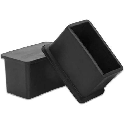 Set di 16 tappi rettangolari per gambe di sedie/tavoli in PVC morbido, 20 mm x 40 mm (13/16 in x 1-9/16 in), neri