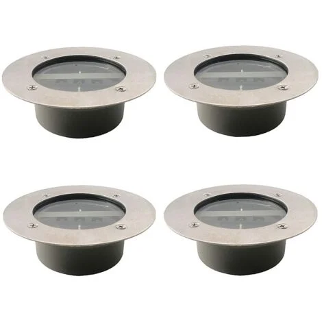 Faretti solari da giardino e prato a 3 LED impermeabili IP65, bianco freddo, confezione da 4