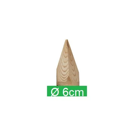 Pali in Legno di Pino Nordico con Punta Torniti Impregnati- Trattati Classe III - Diametro: 6cm - H200cm