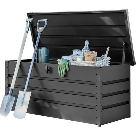 GFP Primeyard Cassapanca da esterno 152x69x61 cm baule da esterno metallo antracite