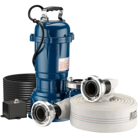 Wiltec Pompa sommersa acque nere 550 w Portata 10000 l/h, tubo da 20 m Pompa a immersione