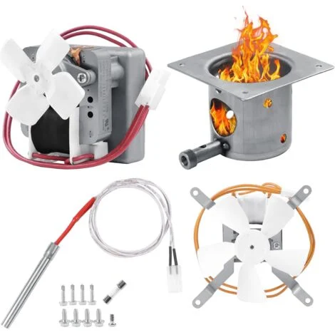 Kit di parti di ricambio per barbecue a pellet Pit Boss e Traeger, comprendente un motore a coclea da 2,0 giri/min, un accenditore a barra calda, un bruciatore a braciere e una ventola a induzione