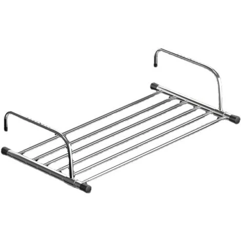 Stendibiancheria in acciaio inox, stendibiancheria pieghevole per balcone, finestra esterna della camera da letto (dimensioni: 87-160 cm)
