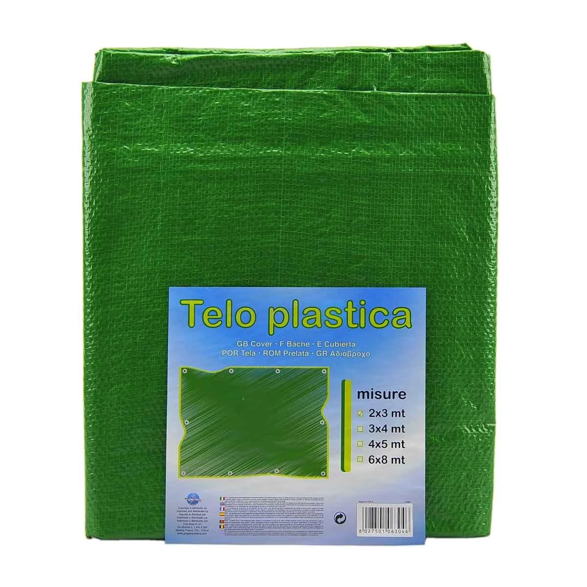 Telo Plastica Cover Verde mt.3x2 130gr mq