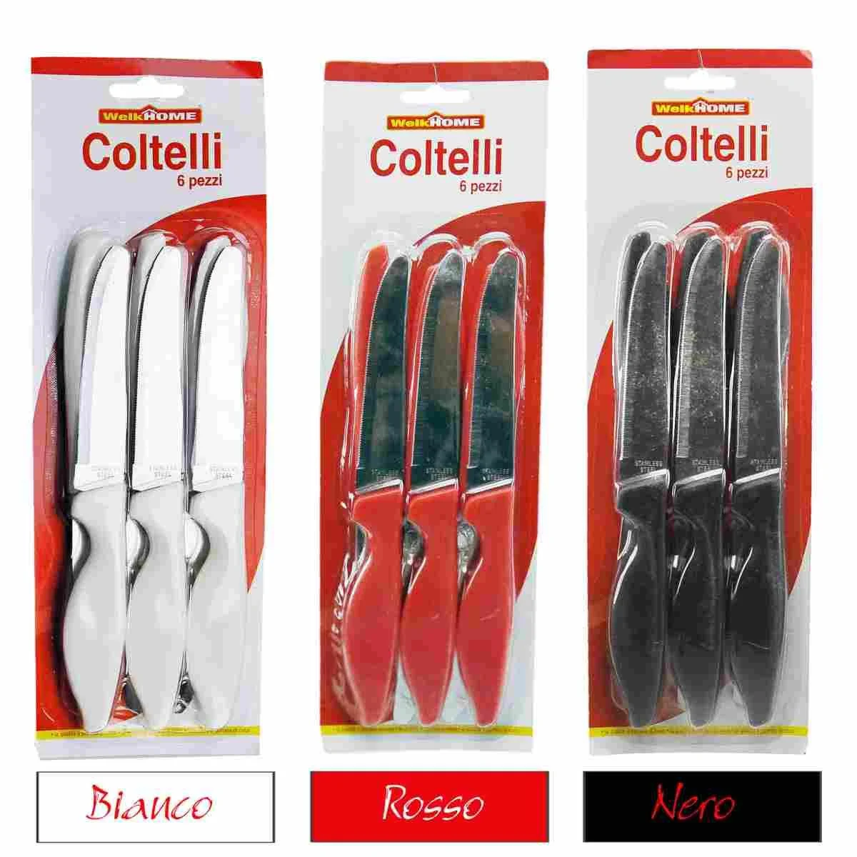 Coltelli Tavola Set pz.6 Welk Home Bianco 3 Colori