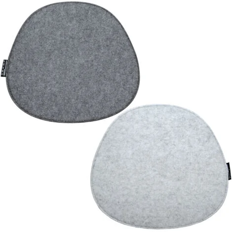 2 Cuscini Ovali di Feltro per Sedie 40x37x0,8 cm Cuscinetti Bicolore Grigio