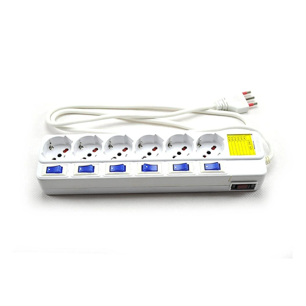Multipresa 6P Universale Schuko con Interruttori Singoli