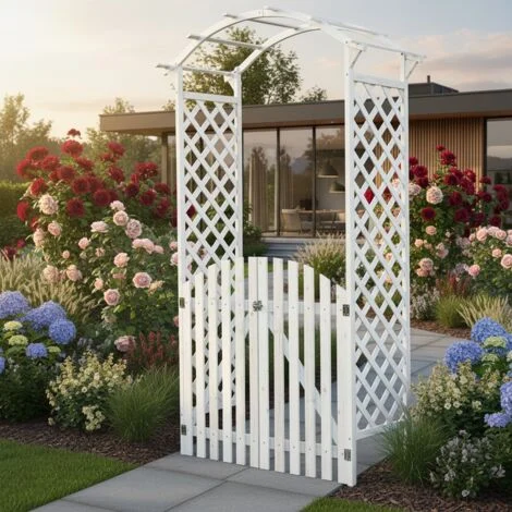 pergola a traliccio arrampicata aiutare rose arco di legno ad arco arco porta giardino cancello arrampicata griglia porta a griglia