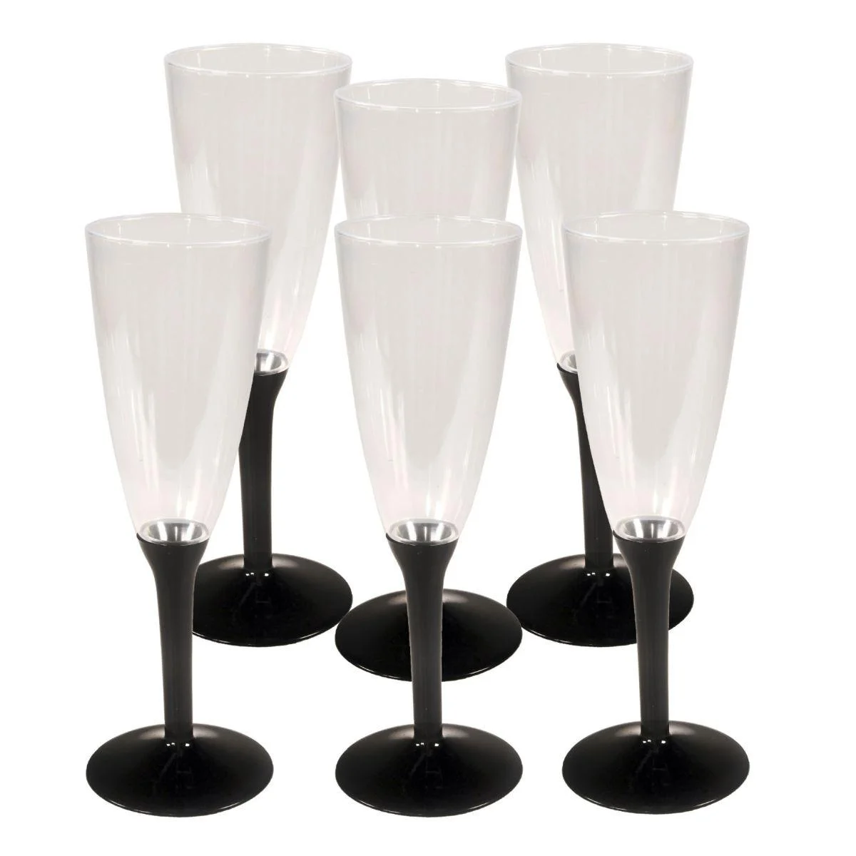 Bicchiere pl flute kristal nero 6 pz