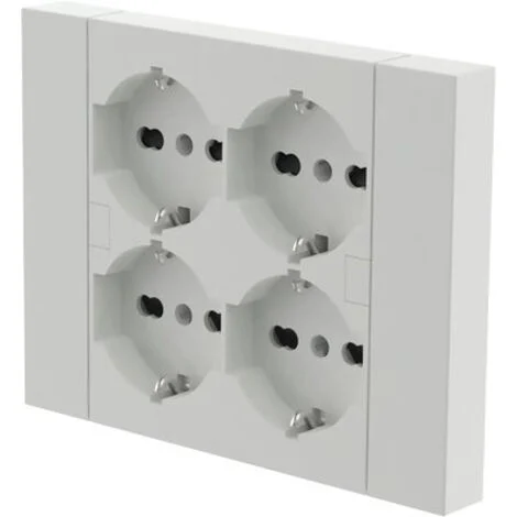 ELECTRALINE MULTIPRESA INCASSO QUADRA 4 PRESE BIP+SCHUKO UNIVERSALI BIANCO 38922