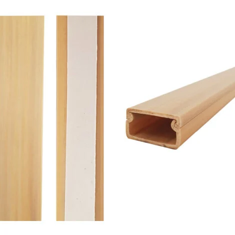 Profilo elettrico adesivo 2m 19x11mm legno chiaro - Edm