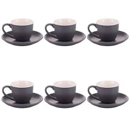 Set 6 tazzine caffè 100 ml con piattino, Classic monday, Forma