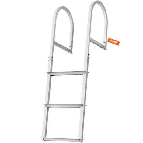 VEVOR Scaletta per Pontile, 3 Gradini Rimovibili, Scaletta per Pontone in Lega di Alluminio, Carico 500 libbre 226 kg, Scaletta Antiscivolo Grande Pedale Gradino 78 mm per Imbarco Barca, Lago, Piscina