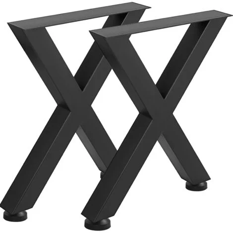 VEVOR Gamba da Tavolo Nero, Gamba Tavolino e Scrivania in Acciaio Forma di X, Gamba per Tavolo in Metallo 720 x 600 mm con Capacita da 1000 kg per Tavolini, Divano, Mobile, Porta TV, Scrivania
