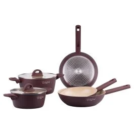 Batteria 7 pezzi, rivestimento in ceramica, induzione, Tropea SìChef