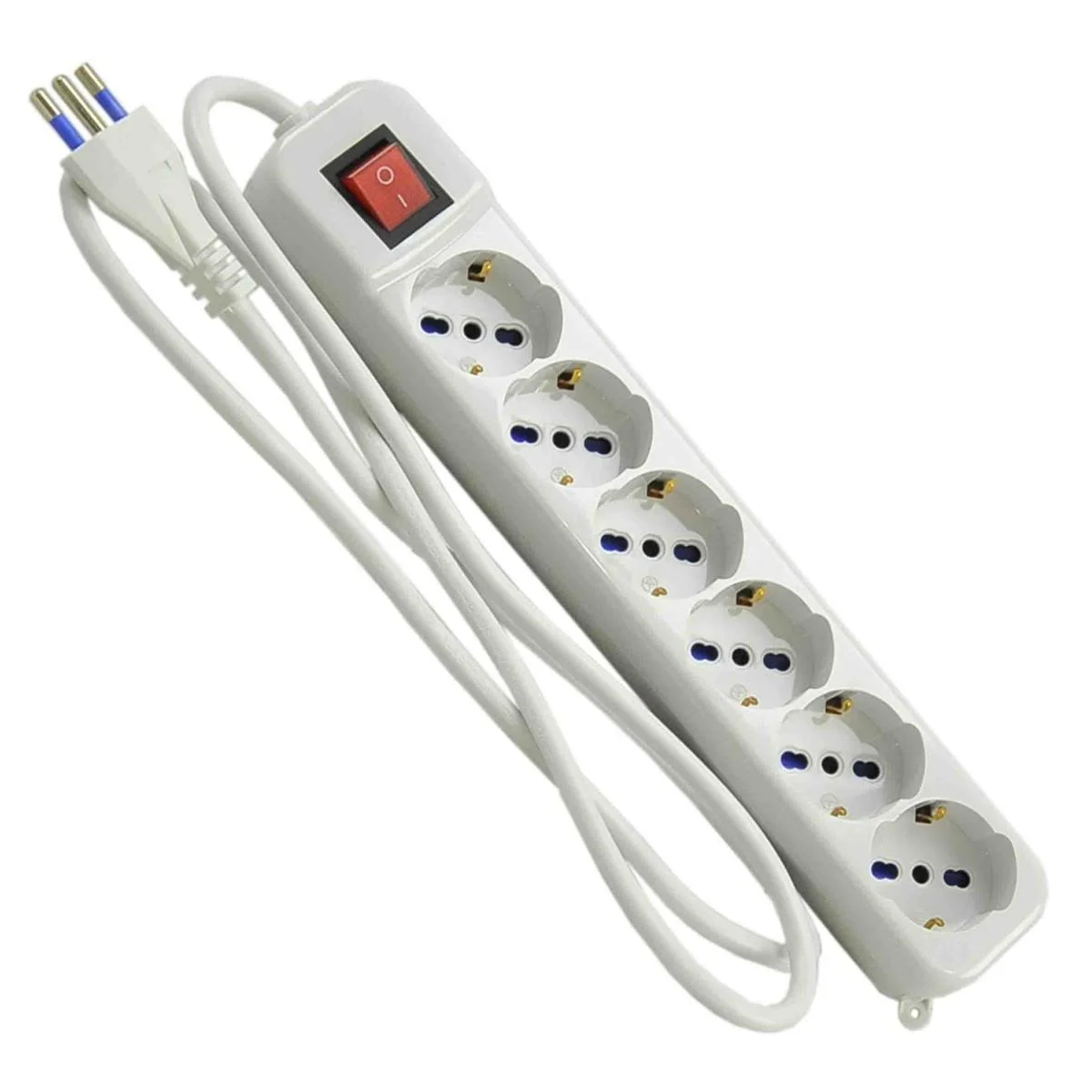 Multipresa 6P Schuko Lunga con Interruttore