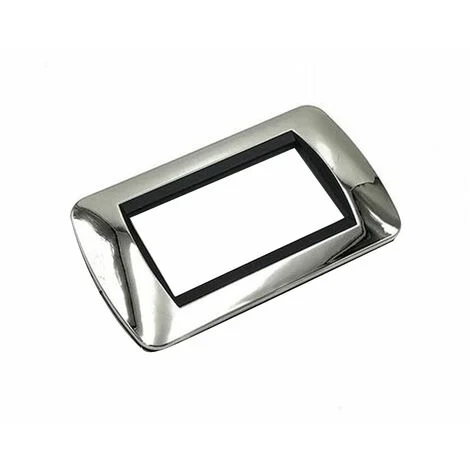 Placca placchetta cromo lucida 3 moduli compatibile living copripresa c6603svl