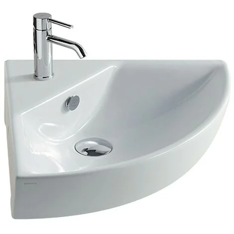 Lavabo M2 sospeso cm. 45x45 angolare bianco lucido di Ceramica