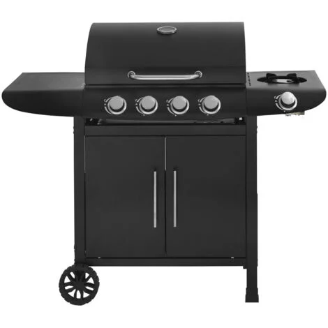 Barbecue a gas "Feria 5" - 5 fornelli di cui 1 laterale - 14,5 kW - Nero