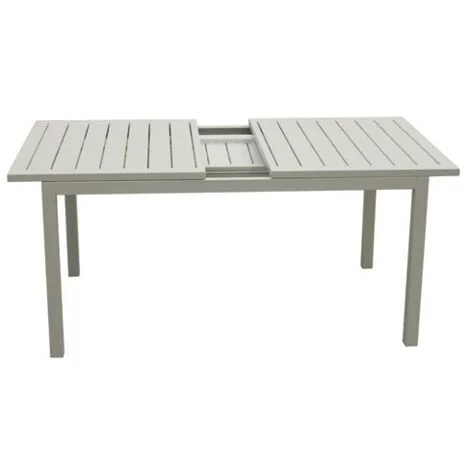Amicasa Tavolo Allungabile Orion In Alluminio Con Piano A Doghe Bianco Cm 148/209x90