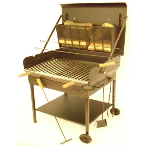 BARBECUE LEGNA/CARBONELLA MODELLO GRAN RISTORO IN FERRO BATTUTO
