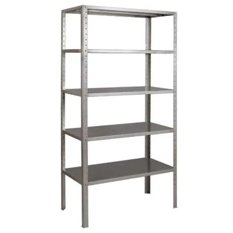 SCAFFALI SCAFFALE KIT IN LAMIERA 120X40X200H CON ACCESSORI 5 RIP. GRIGIO CHIARO